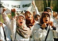 Muslim Students Protesting Hijab Ban