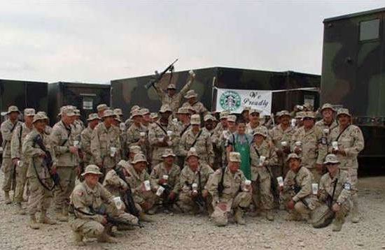 starbucks donates to troops